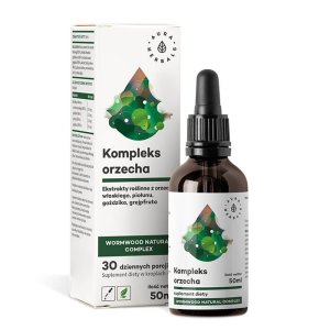 ORZECH WŁOSKIi z piołunem, goździkiem, grejfrutem Kompleks - krople 50 ml Aura Herbals