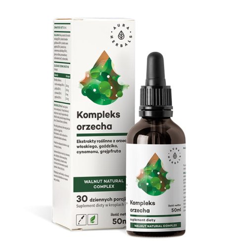 KOMPLEKS ORZECHA Włoskiego z goździkiem, cynamonem i grejfrutem - krople 50 ml Aura Herbals