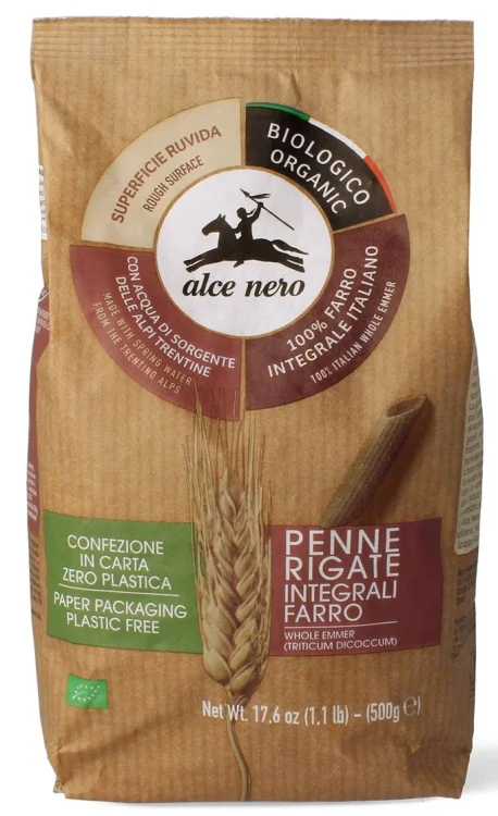 MAKARON Z PŁASKURKI RAZOWY PENNE BIO 500 g - Alce Nero