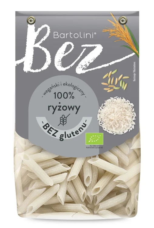 MAKARON RYŻOWY PENNE Bezglutenowy BIO 250 g - Bartolini
