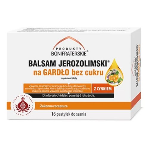 BALSAM JEROZOLIMSKI na gardło 16 bez cukru Produkty Bonifraterskie