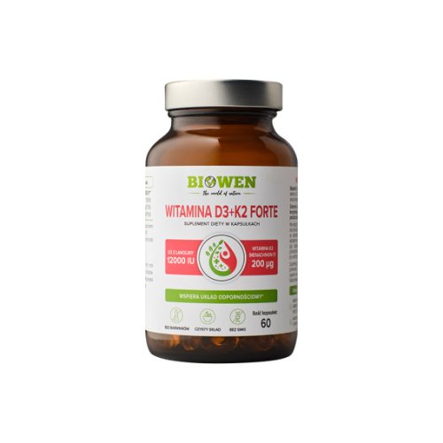 Witamina D3+K2 12000iu Biowen - 60 kapsułek