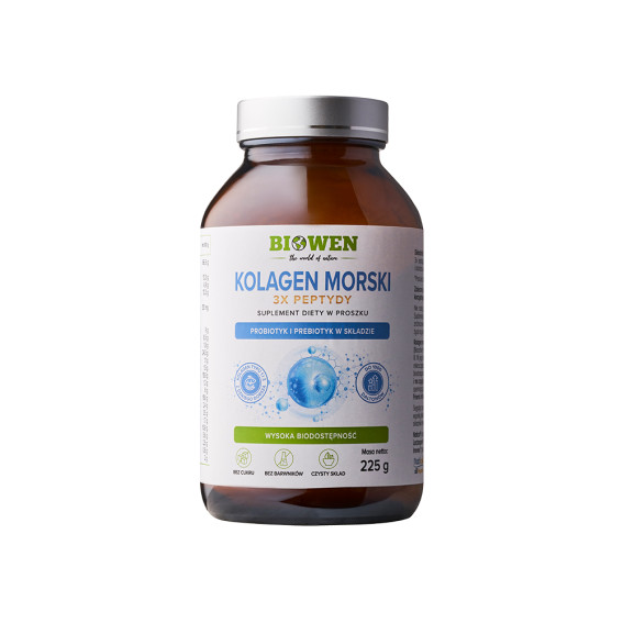 KOLAGEN MORSKI typu I i III z dzikiego dorsza Biowen - proszek - 225 g
