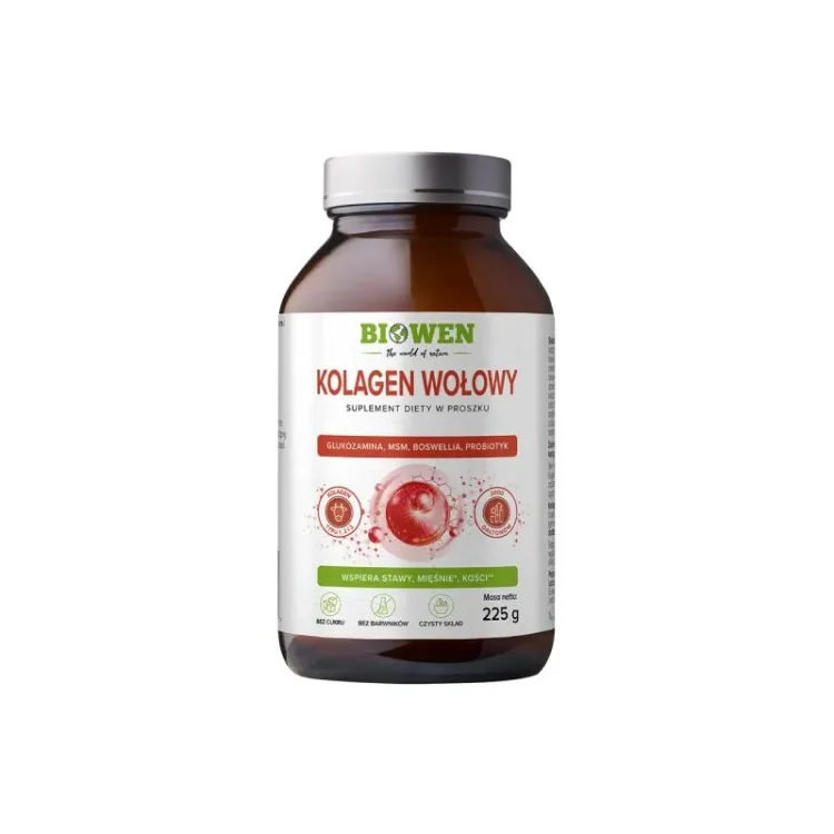 KOLAGEN WOŁOWY typu I, II, III Biowen - proszek - 225 g