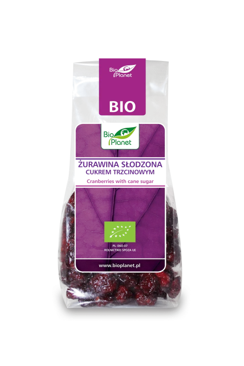 Żurawina słodzona zukrem trzcinowym BIO 100 g Bio Planet