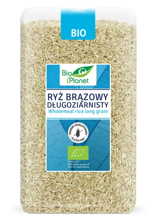 RYŻ BRĄZOWY długoziarnisty bezglutenowy 1 kg - Bio Planet