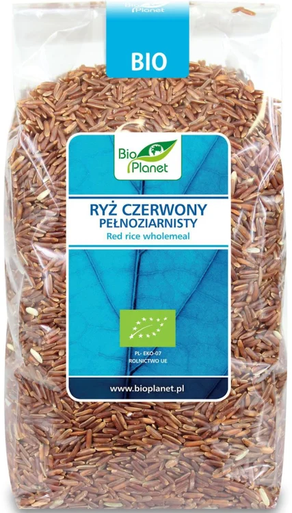RYŻ CZERWONY pełnoziarnisty BIO 1 kg Planet BIO