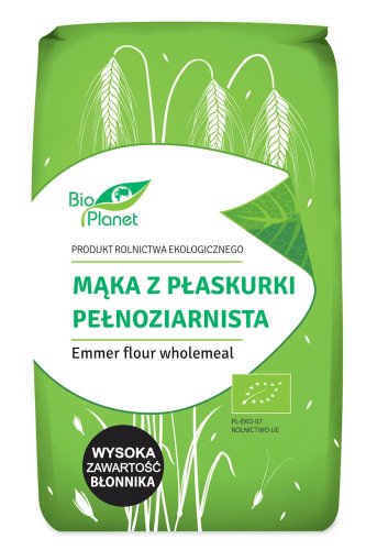 Mąka z płaskurki pełnoziarnista BIO 500g Bio Planet