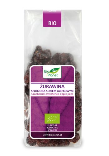 ŻURAWINA SŁODZONA SOKIEM JABŁKOWYM BIO 100 g - BIO PLANET 5