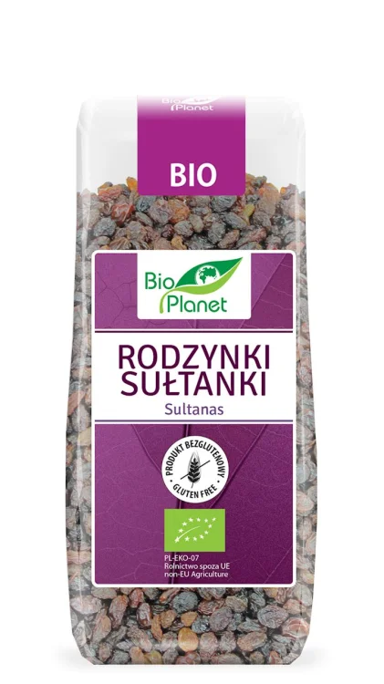 Rodzynki Sułtanki bezglutenowe BIO 200 g Bio Planet