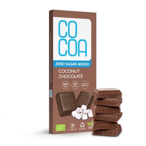 CZEKOLADA KOKOSOWA BIO 40 g - Cocoa bez dodatku cukru-wegańska