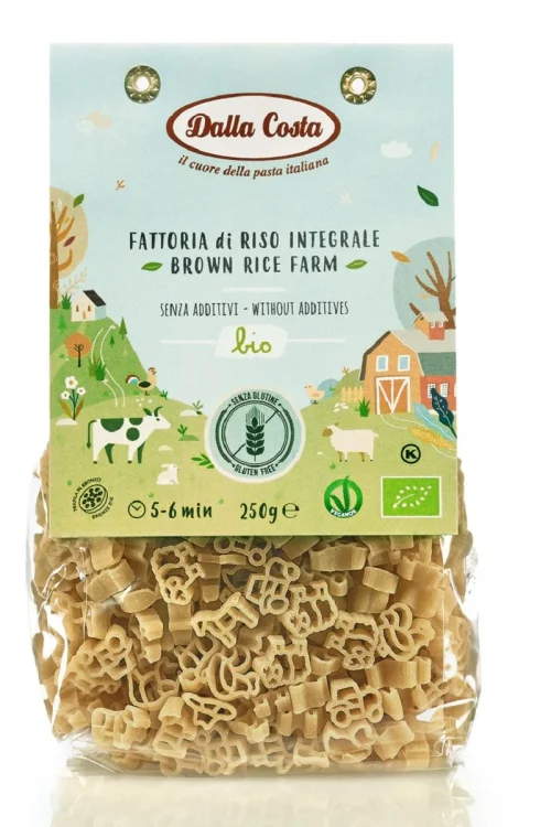 MAKARON RYŻOWY RAZOWY FARMA Bezglutenowy BIO 250 g - Dalla Costa