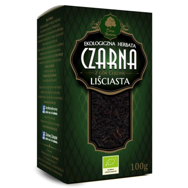 Herbata CZARNA Liściasta Eko 100g Dary Natury
