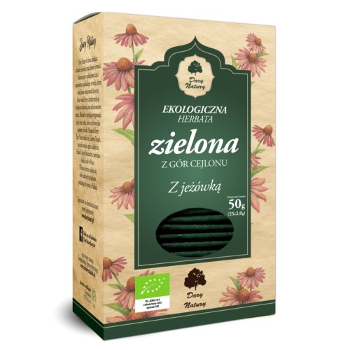 Herbata ZIELONA Z JEŻÓWKĄ EKO 25x2g Dary Natury