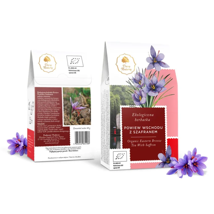Herbatka POWIEW WSCHODU z szafranem Eko 80g Dary Natury