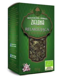 Herbata ZIELONA RELAKSUJĄCA EKO 80g Dary Natury
