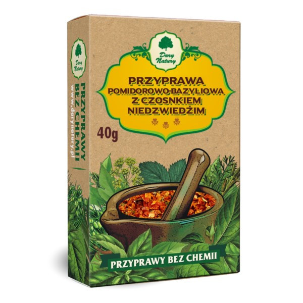 Przyprawa POMIDOROWO BAZYLIOWA z czosnkiem niedźwiedzim 40G Dary Natury