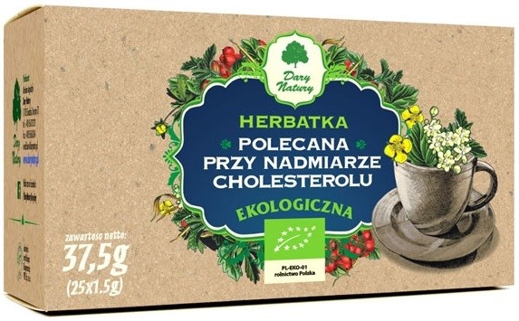 Herbata przy nadmiarze cholesterolu  Eko 25 x 1,5g Dary Natury