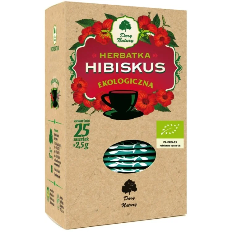 Herbatka HIBISKUS EKO 25x2,5g Dary Natury