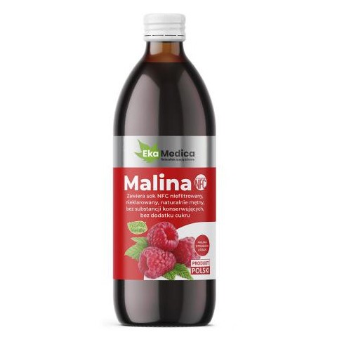MALINA 0,5L sok NFC 100% Ekamedica Suplement diety