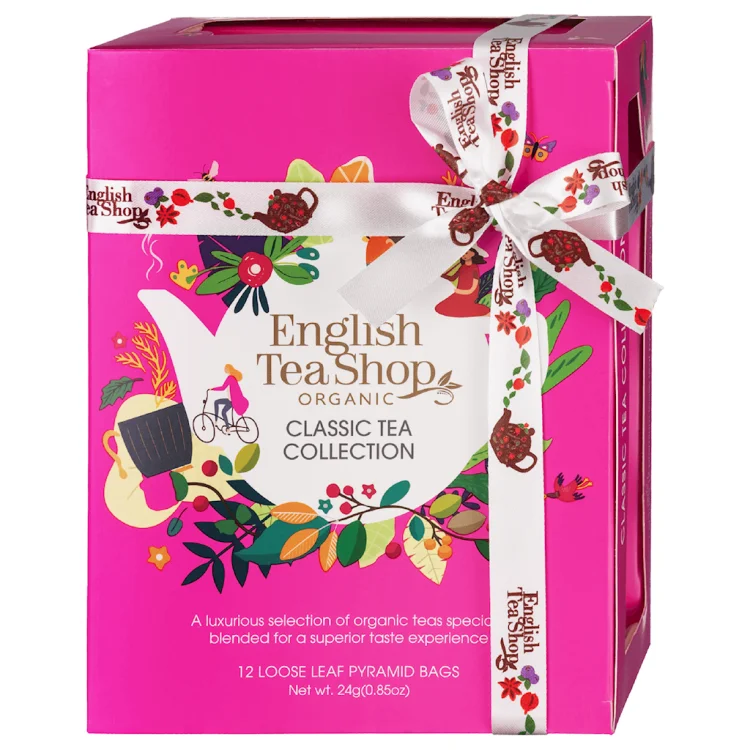 KOLEKCJA HERBAT I HERBATEK KLASYCZNYCH BIO PIRAMIDKI 24 saszetki - English Tea Shop Organic