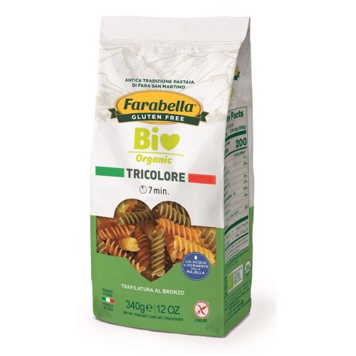MAKARON KUKURYDZIANO - RYŻOWY TRÓJKOLOROWY ŚWIDERKI Bezglutenowy BIO 340 g - Farabella