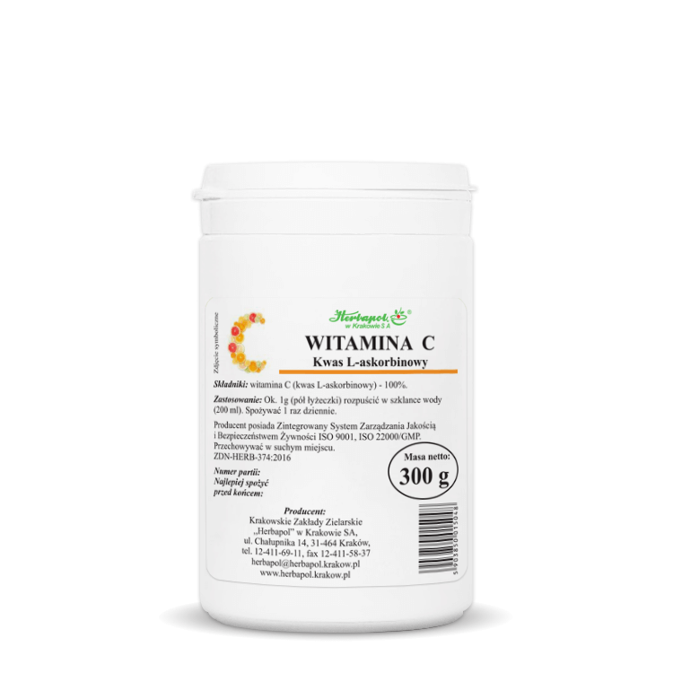 WITAMINA C (kwas L-askorbinowy) proszek 300g Herbapol