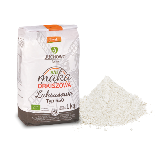 MĄKA ORKISZOWA LUKSUSOWA TYP 55  BIO 1 kg - JUCHOWO
