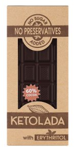CZEKOLADA KETO bez dodatku cukru 100 g - KETOLADA