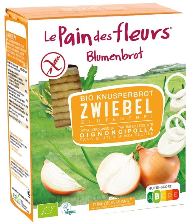 PIECZYWO CHRUPKIE CEBULOWE Bezglutenowe BIO 150 g - Le Pain Des Fleurs