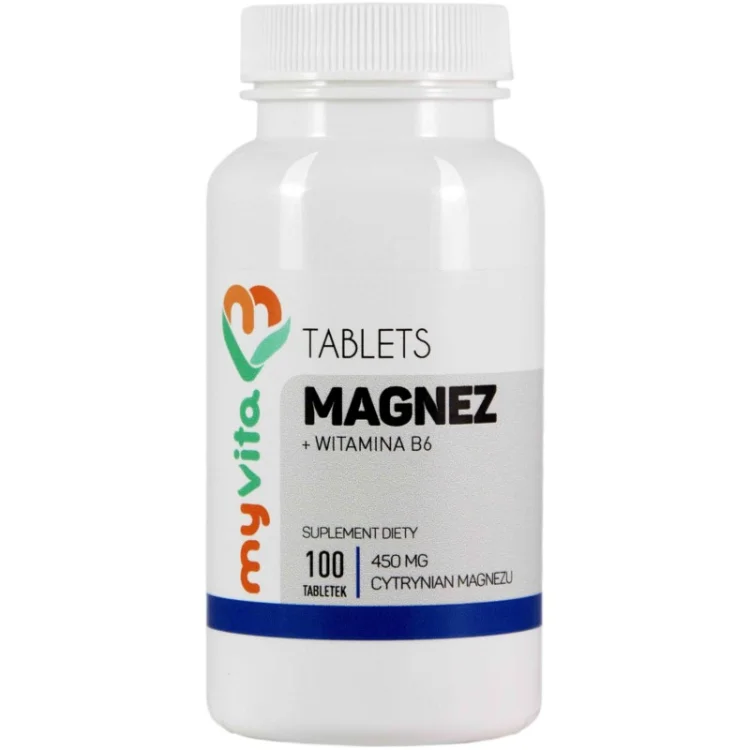  MAGNEZ +B6 CYTRYNIAN MAGNEZU 450mg 100tabl. Myvita