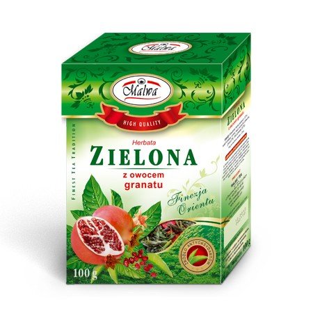 HERBATA ZIELONA Z GRANATEM 100g Malwa