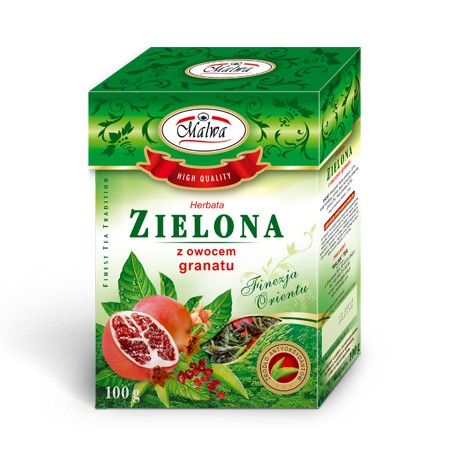 HERBATA ZIELONA Z GRANATEM 100g Malwa