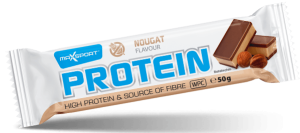 Baton PROTEINOWY O SMAKU NUGATOWYM W CZEKOLADZIE MLECZNEJ 50 g bezglutenowy - Maxsport