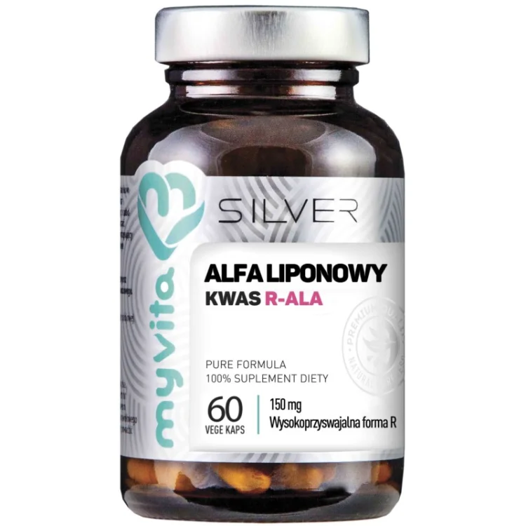 Silver 100% Kwas Alfaliponowy R-Ala 60 Kaps Myvita