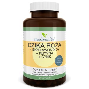 DZIKA RÓŻA + bioflanowoidy+ rutyna + cynk 120 kaps Medverita