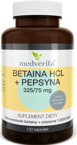 BETAINA HCL PEPSYNA 325/75 mg 120 kaps Medverita