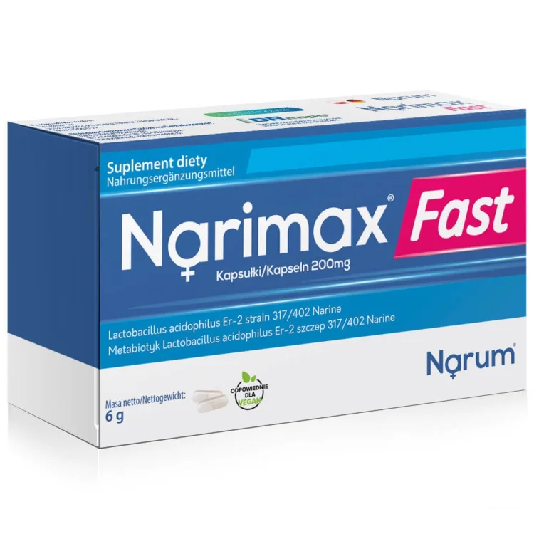Narum FAST Caps - Metabiotic 30 kaps. 200 mg - zdrowe jelita (niebieskie)