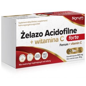 ŻELAZO ACIDOFILNE z witaminą C forte 30 kaps. Narum