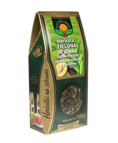 Herbata zielona ze ŚLIWKĄ, JEŻYNĄ i PORZECZKĄ 100 g - Natura Wita