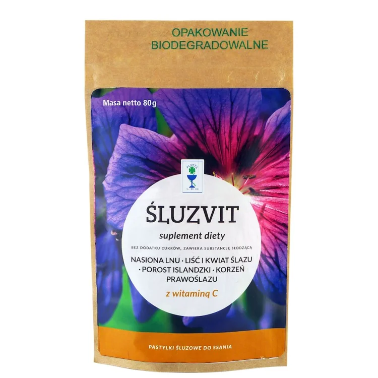ŚLUZVIT Pastylki bez cukru 80 g 60 kaps. Planta-Lek