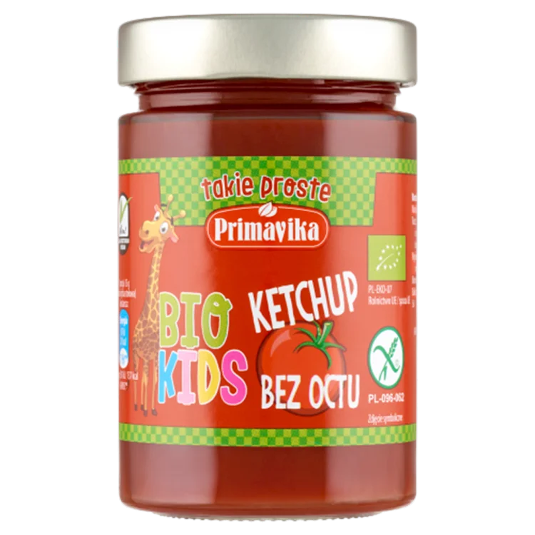 KETCHUP BEZ OCTU Dla dzieci Bezglutenowy BIO 315 g - Primavika