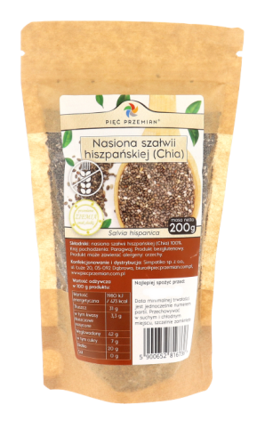 CHIA Nasiona szałwii hiszpańskiej 200 g Pięć Przemian