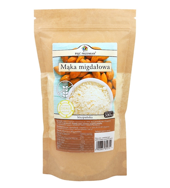 Mąka migdałowa hiszpańska 500 g - bezglutenowa Pięć Przemian