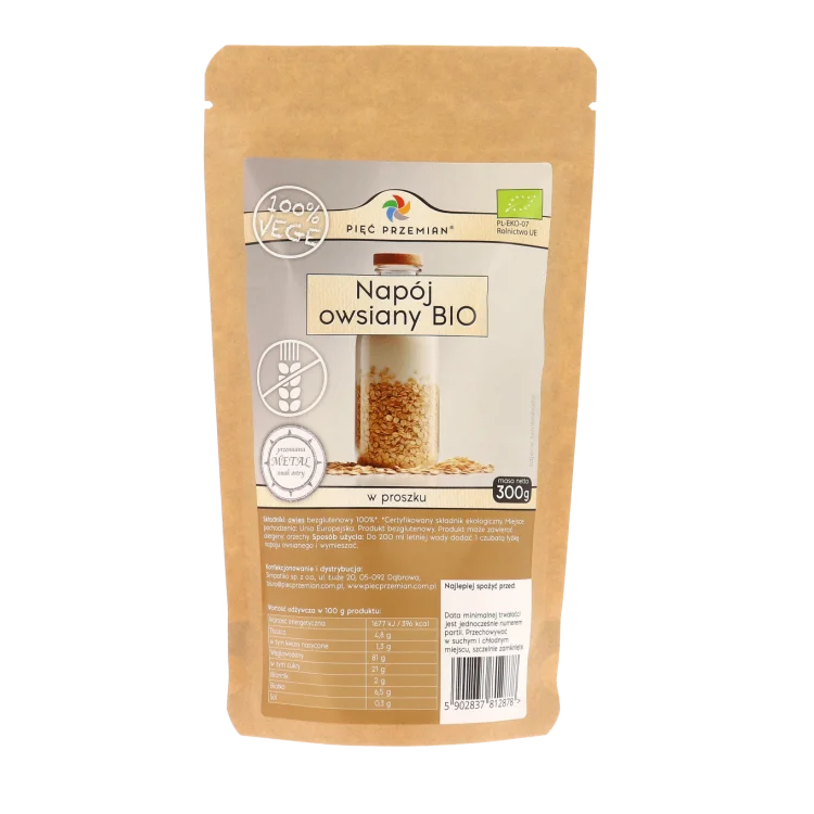 NAPÓJ OWSIANY Bio proszek 300 g Pięć Przemian