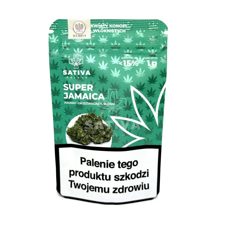 Super Jamaica 1g Kwiaty konopi włóknistych  Sativa CBD