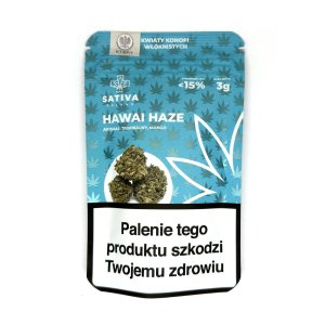 Sativa CBD Hawai Haze 3g Kwiaty konopi włóknistych