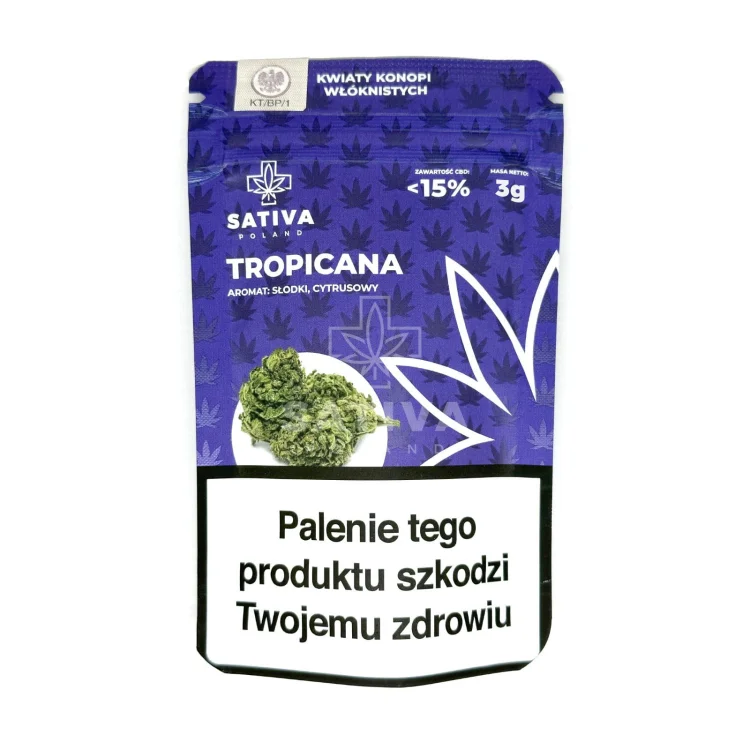 Tropicana 3G Kwiaty konopi włóknistych  Sativa CBD