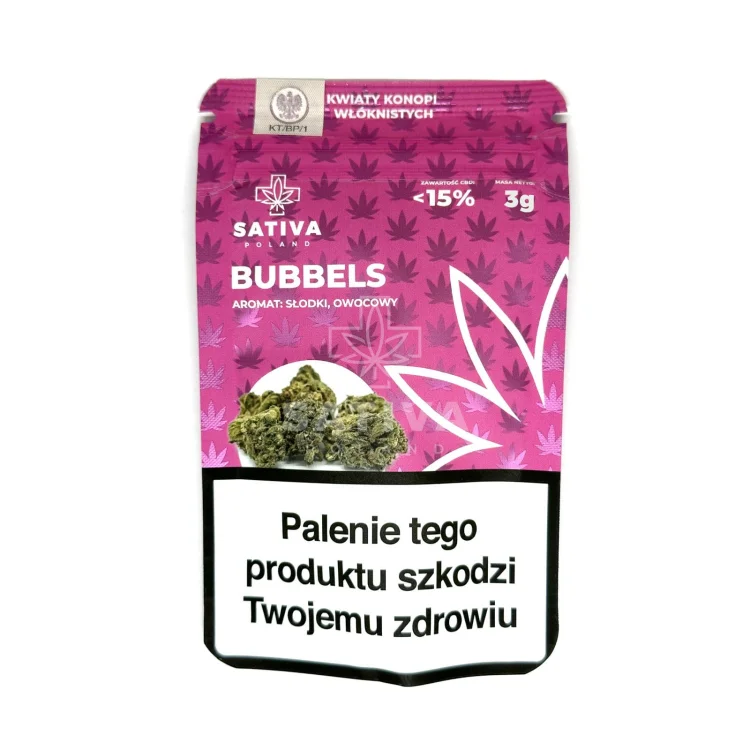 BUBBLES 3g Kwiaty konopi włóknistych  Sativa CBD