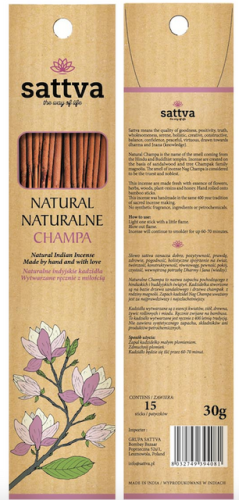 Incense Naturalne kadzidła Champa 30g - drzewo sandałowe i champa Sattva